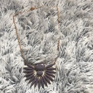 Gold and mauve purple necklace